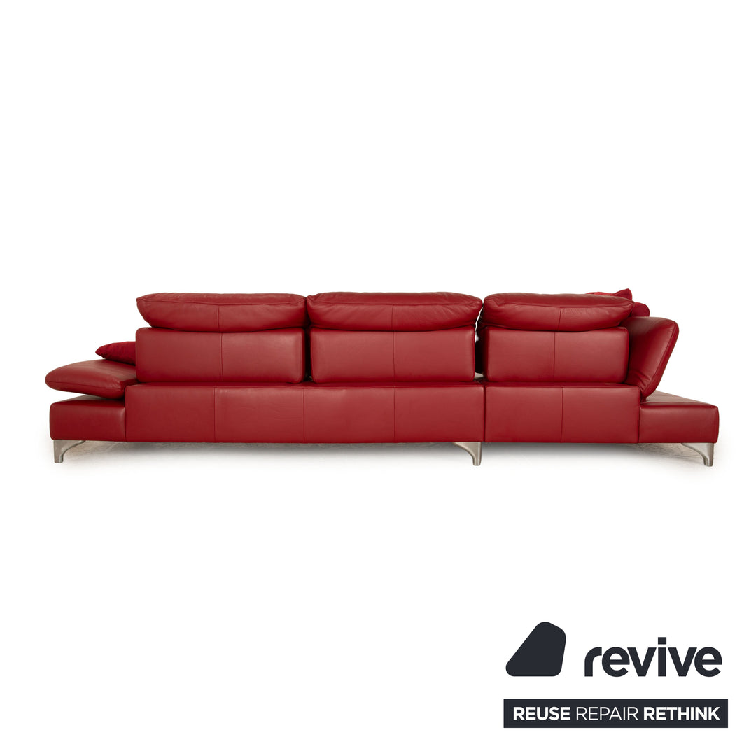 Willi Schillig Taoo Leder Ecksofa Rot manuelle Funktion Recamiere Links Sofa Couch