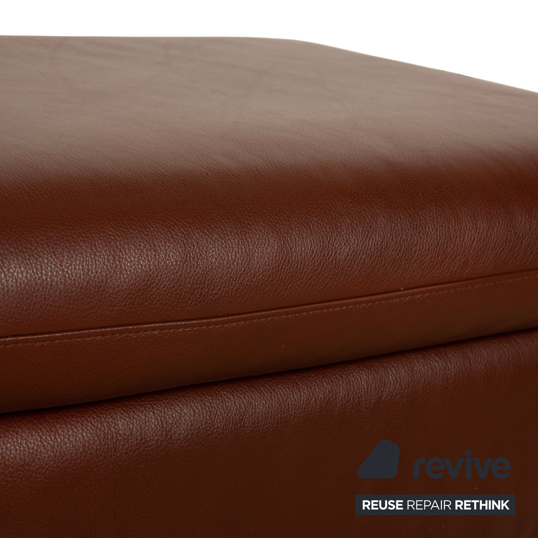 Willi Schillig Taoo Leder Hocker Braun Rot Staufach