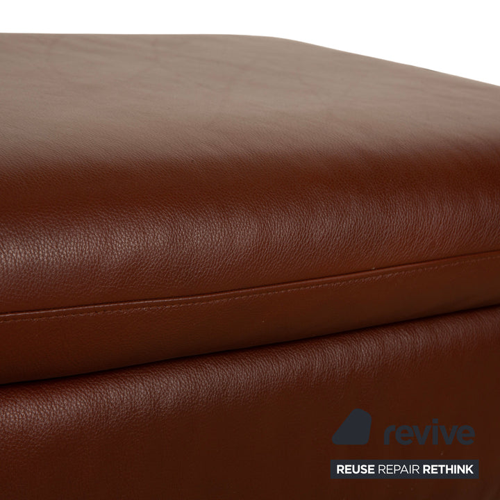 Willi Schillig Taoo Leder Hocker Braun Rot Staufach