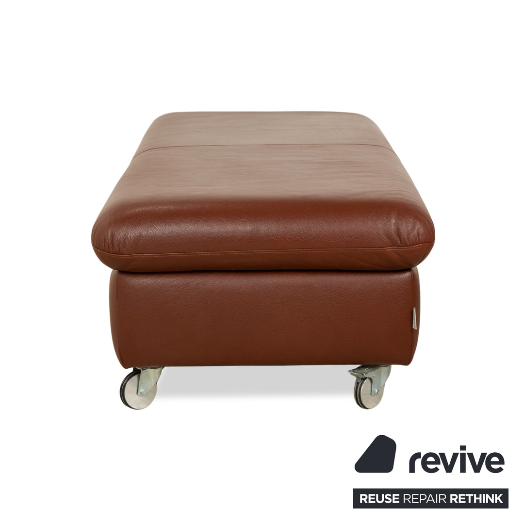 Willi Schillig Taoo Leder Hocker Braun Rot Staufach