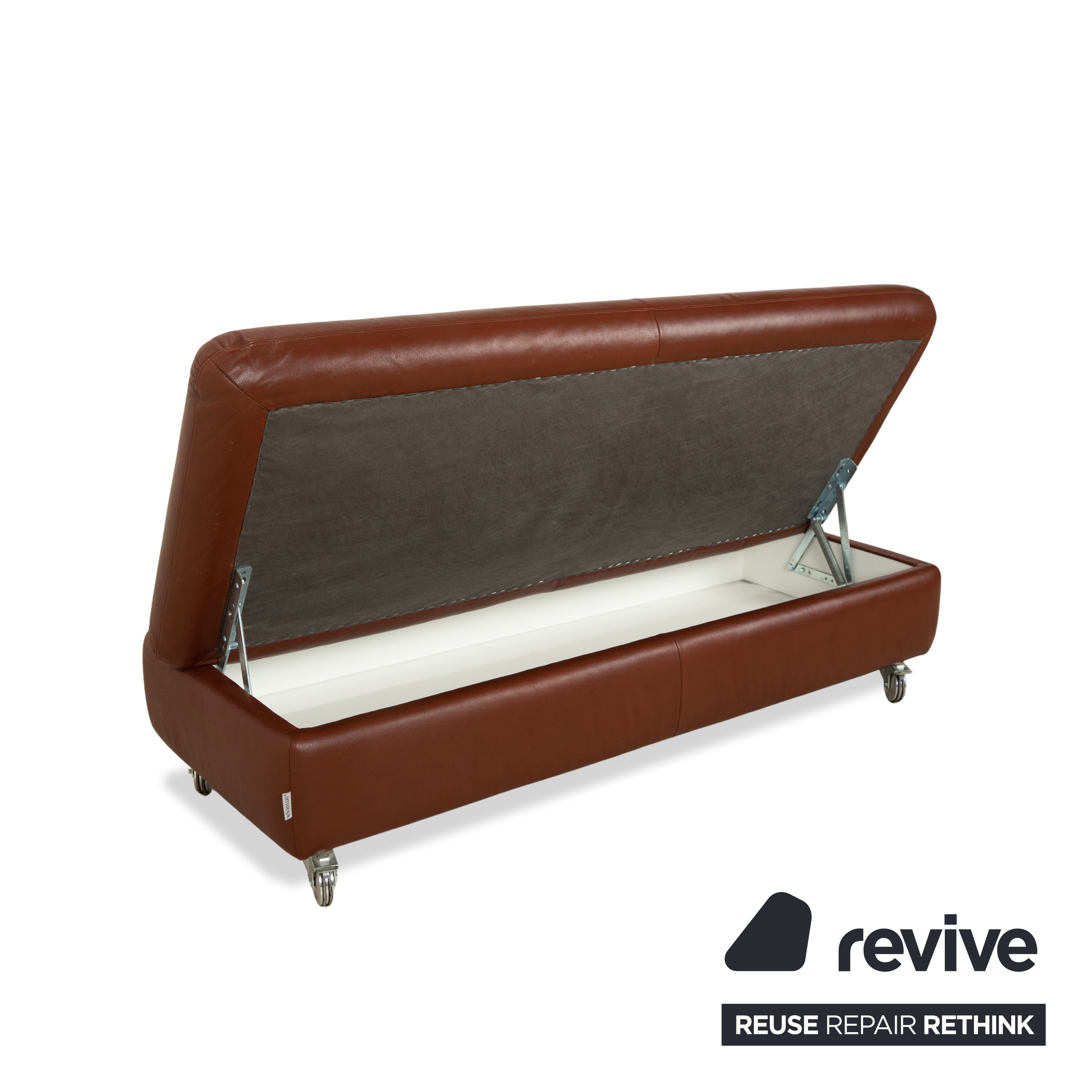 Willi Schillig Taoo Leder Hocker Braun Rot Staufach