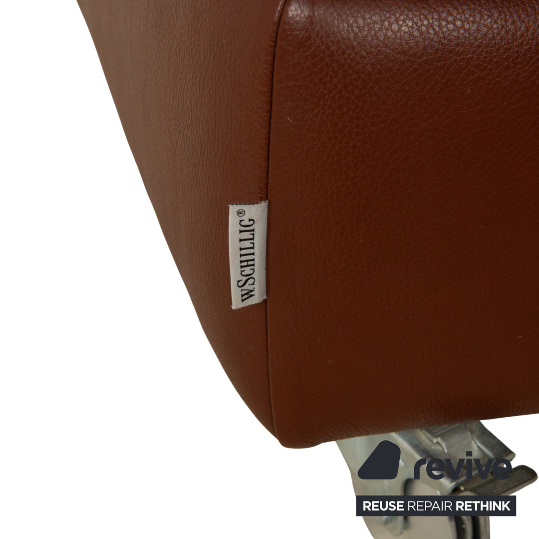 Willi Schillig Taoo Leder Hocker Braun Rot Staufach