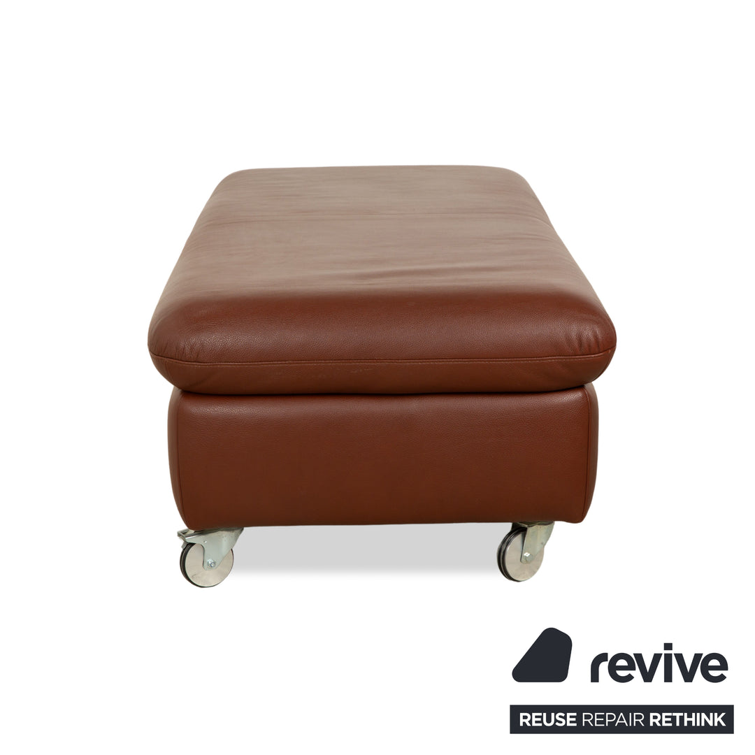 Willi Schillig Taoo Leder Hocker Braun Rot Staufach
