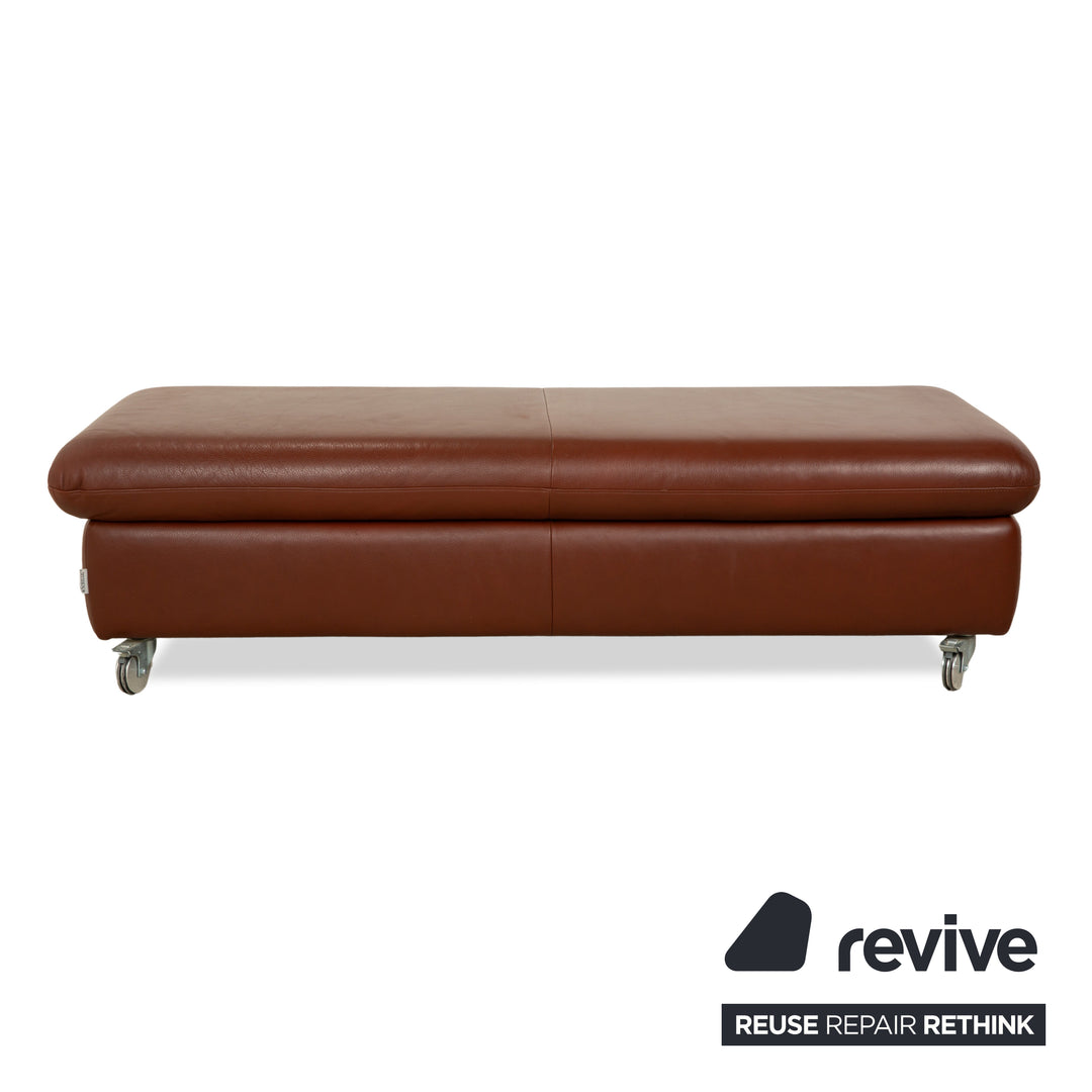Willi Schillig Taoo Leder Hocker Braun Rot Staufach