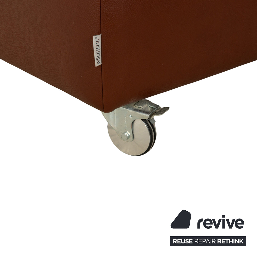Willi Schillig Taoo Leder Hocker Braun Rot Staufach