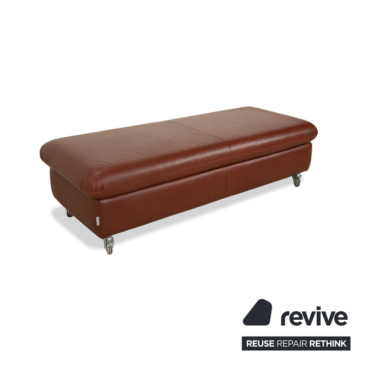 Willi Schillig Taoo Leder Hocker Braun Rot Staufach