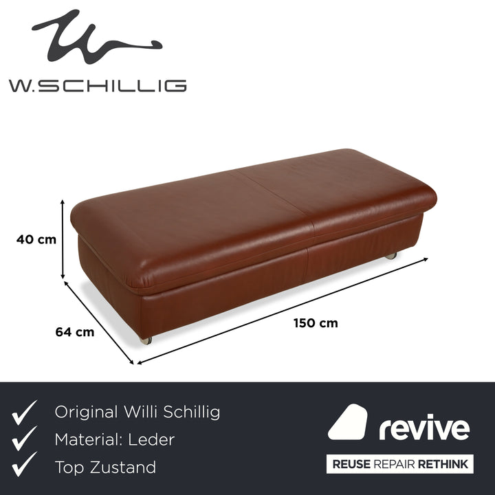 Willi Schillig Taoo Leder Hocker Braun Rot Staufach