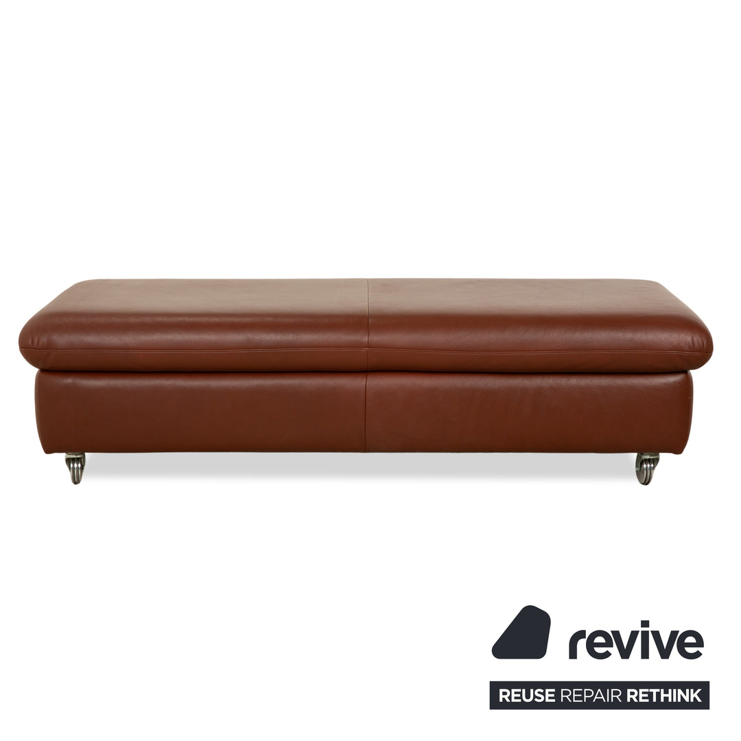 Willi Schillig Taoo Leder Hocker Braun Rot Staufach