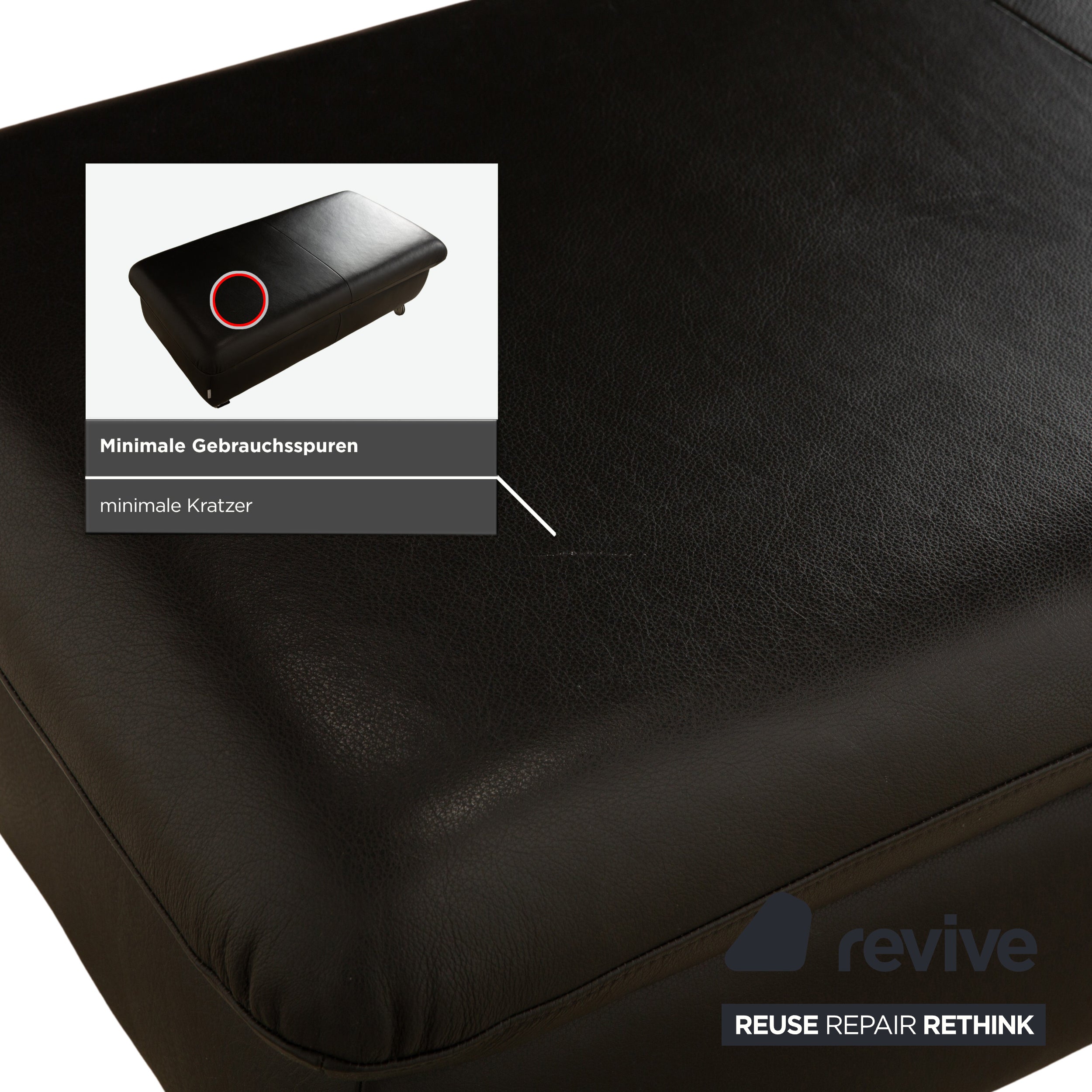 Willi Schillig Taoo Leder Hocker Schwarz Staufach