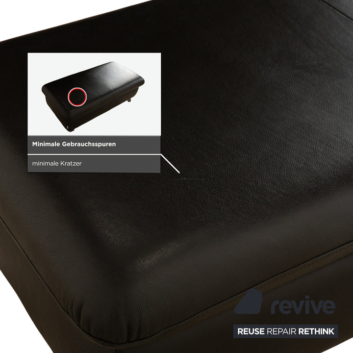 Willi Schillig Taoo Leder Hocker Schwarz Staufach