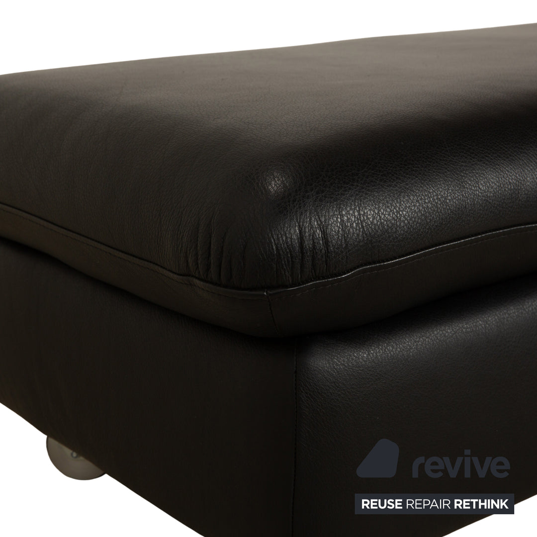 Willi Schillig Taoo Leder Hocker Schwarz Staufach