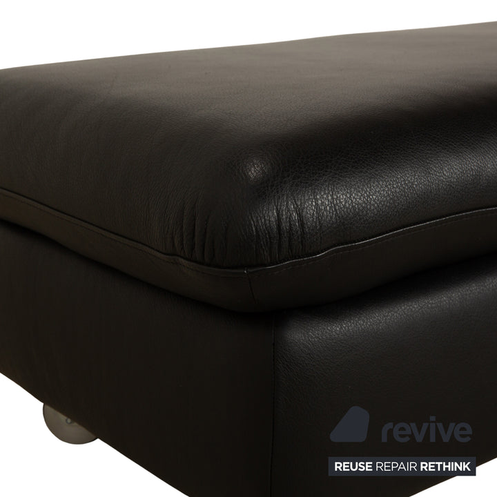Willi Schillig Taoo Leder Hocker Schwarz Staufach