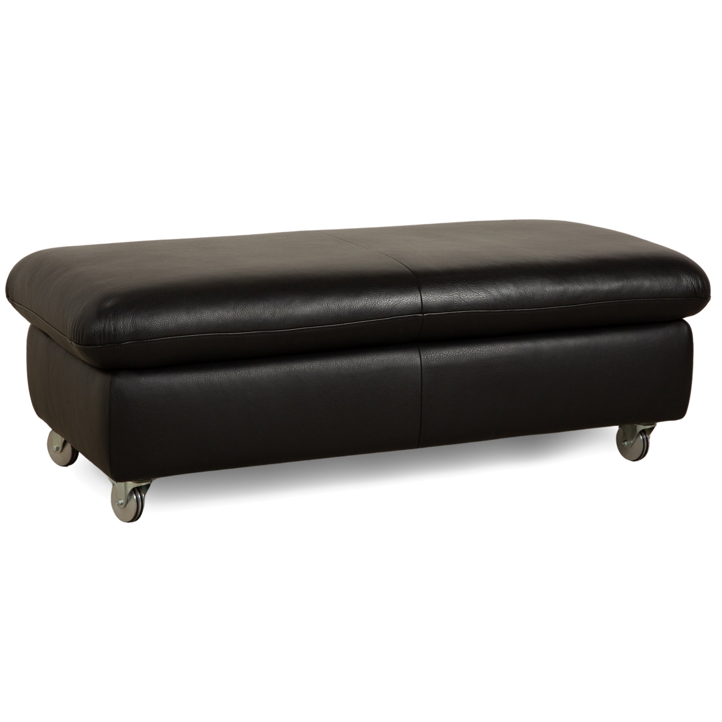 Willi Schillig Taoo Leder Hocker Schwarz Staufach