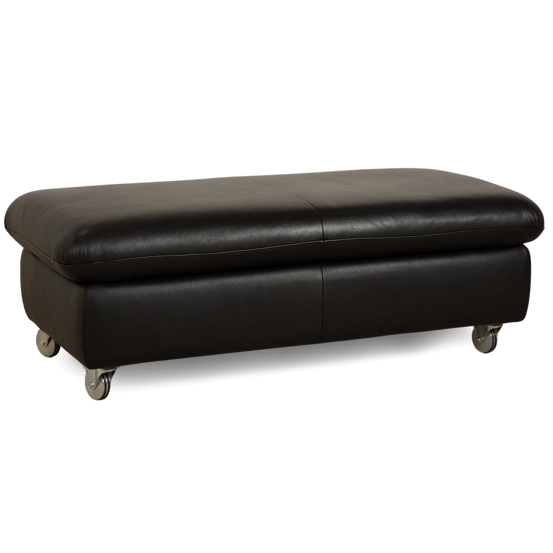 Willi Schillig Taoo Leder Hocker Schwarz Staufach
