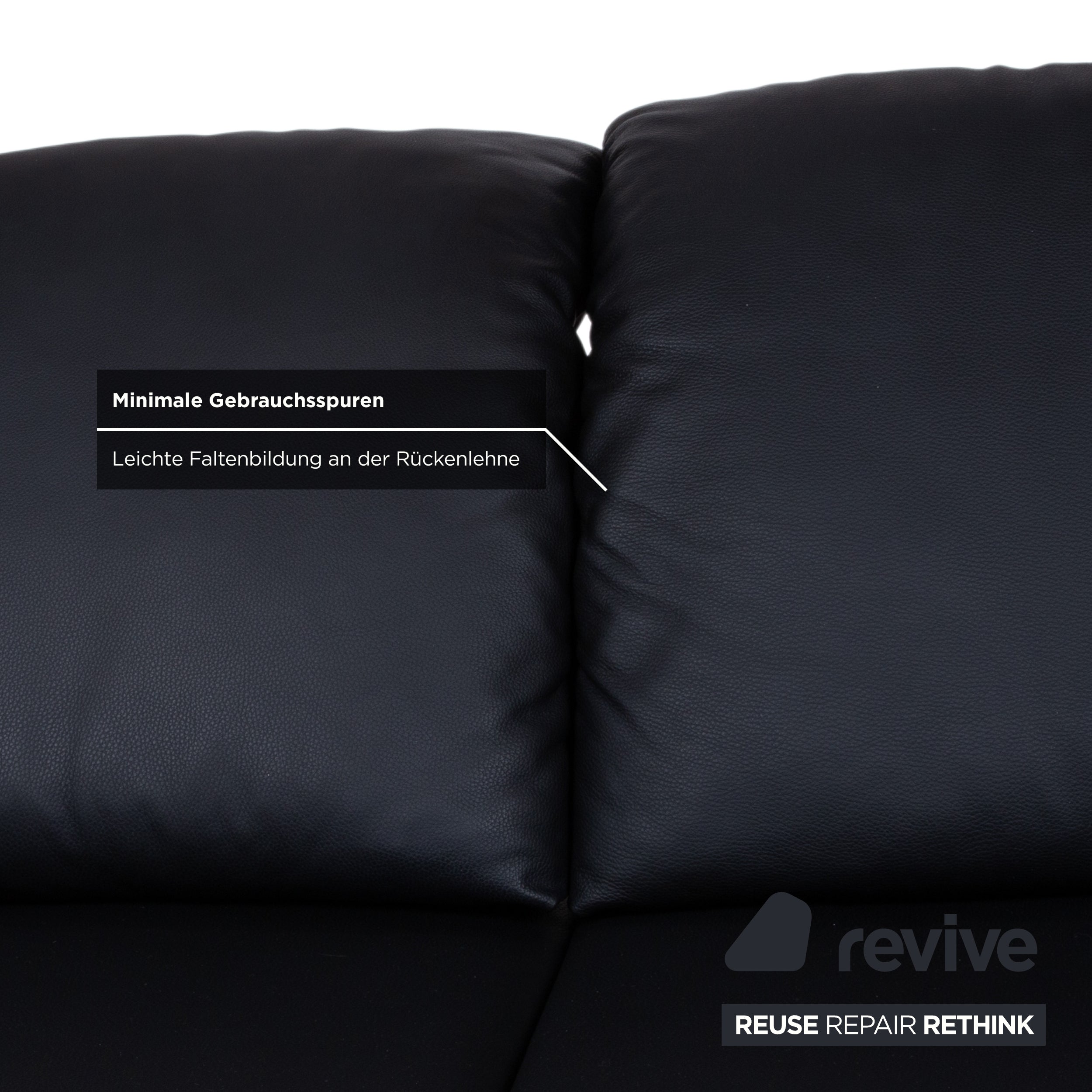 Willi Schillig Taoo Leder Zweisitzer Schwarz Sofa Couch manuelle Funktion