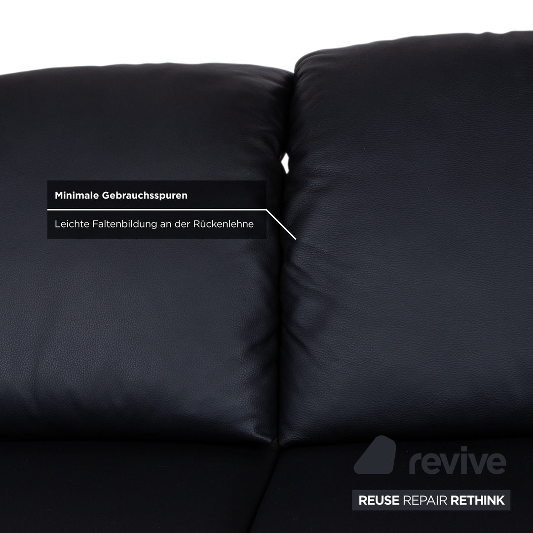 Willi Schillig Taoo Leder Zweisitzer Schwarz Sofa Couch manuelle Funktion