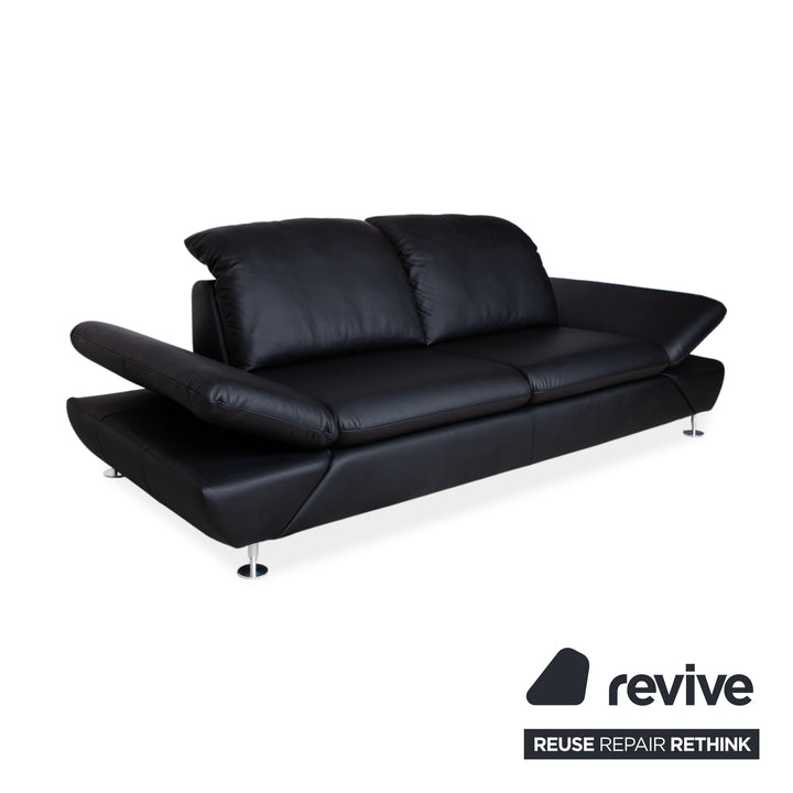 Willi Schillig Taoo Leder Zweisitzer Schwarz Sofa Couch manuelle Funktion