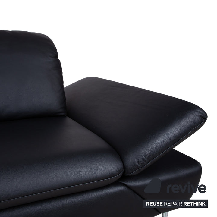 Willi Schillig Taoo Leder Zweisitzer Schwarz Sofa Couch manuelle Funktion