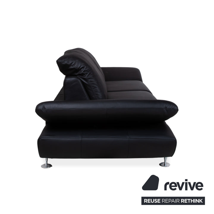Willi Schillig Taoo Leder Zweisitzer Schwarz Sofa Couch manuelle Funktion