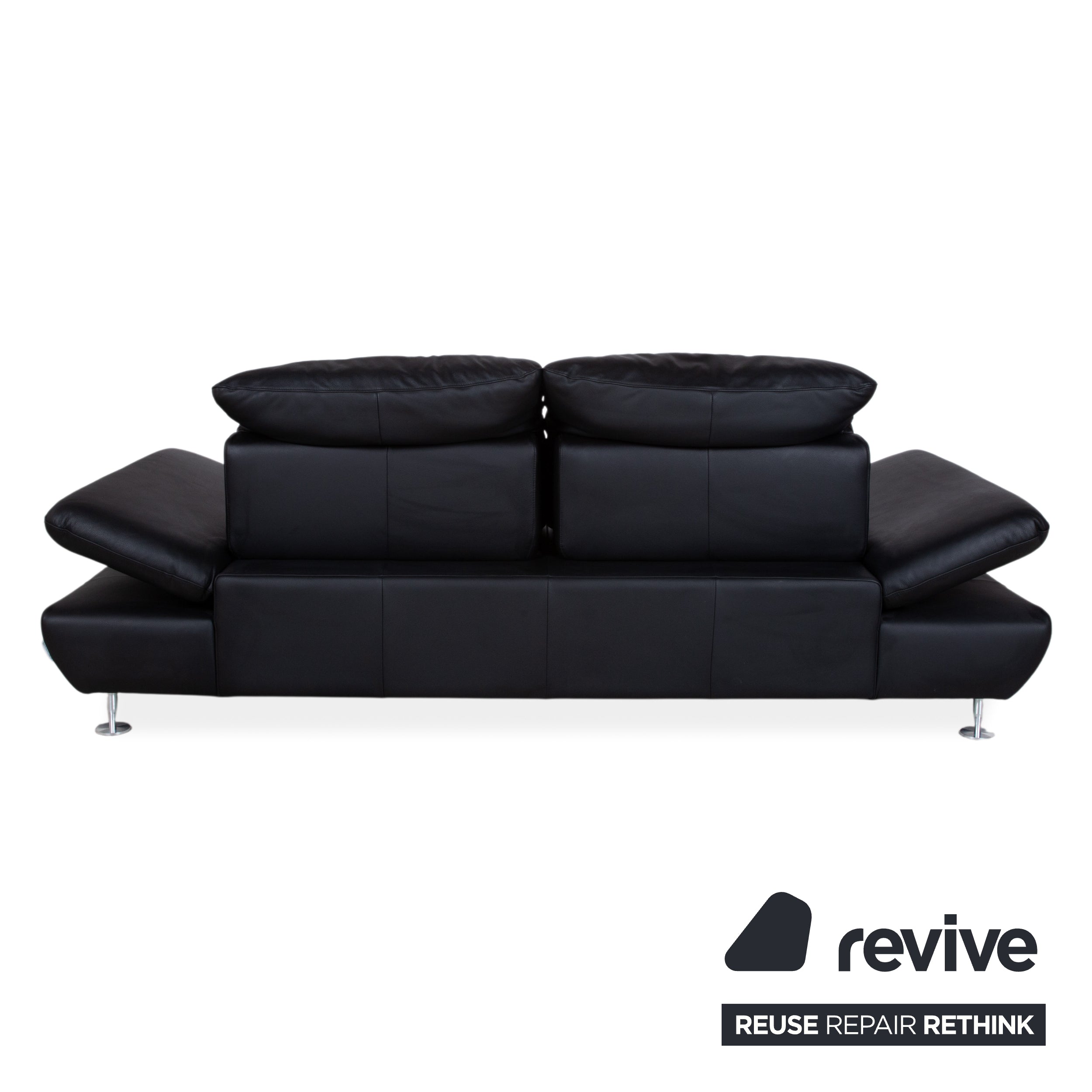 Willi Schillig Taoo Leder Zweisitzer Schwarz Sofa Couch manuelle Funktion
