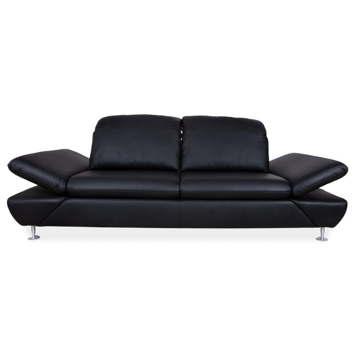 Willi Schillig Taoo Leder Zweisitzer Schwarz Sofa Couch manuelle Funktion