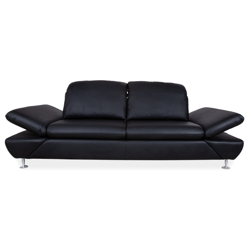 Willi Schillig Taoo Leder Zweisitzer Schwarz Sofa Couch manuelle Funktion