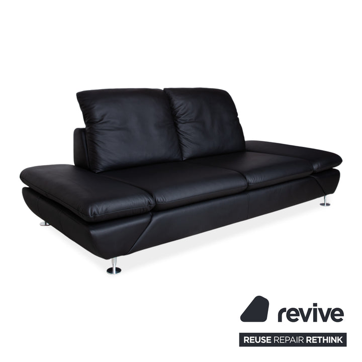 Willi Schillig Taoo Leder Zweisitzer Schwarz Sofa Couch manuelle Funktion
