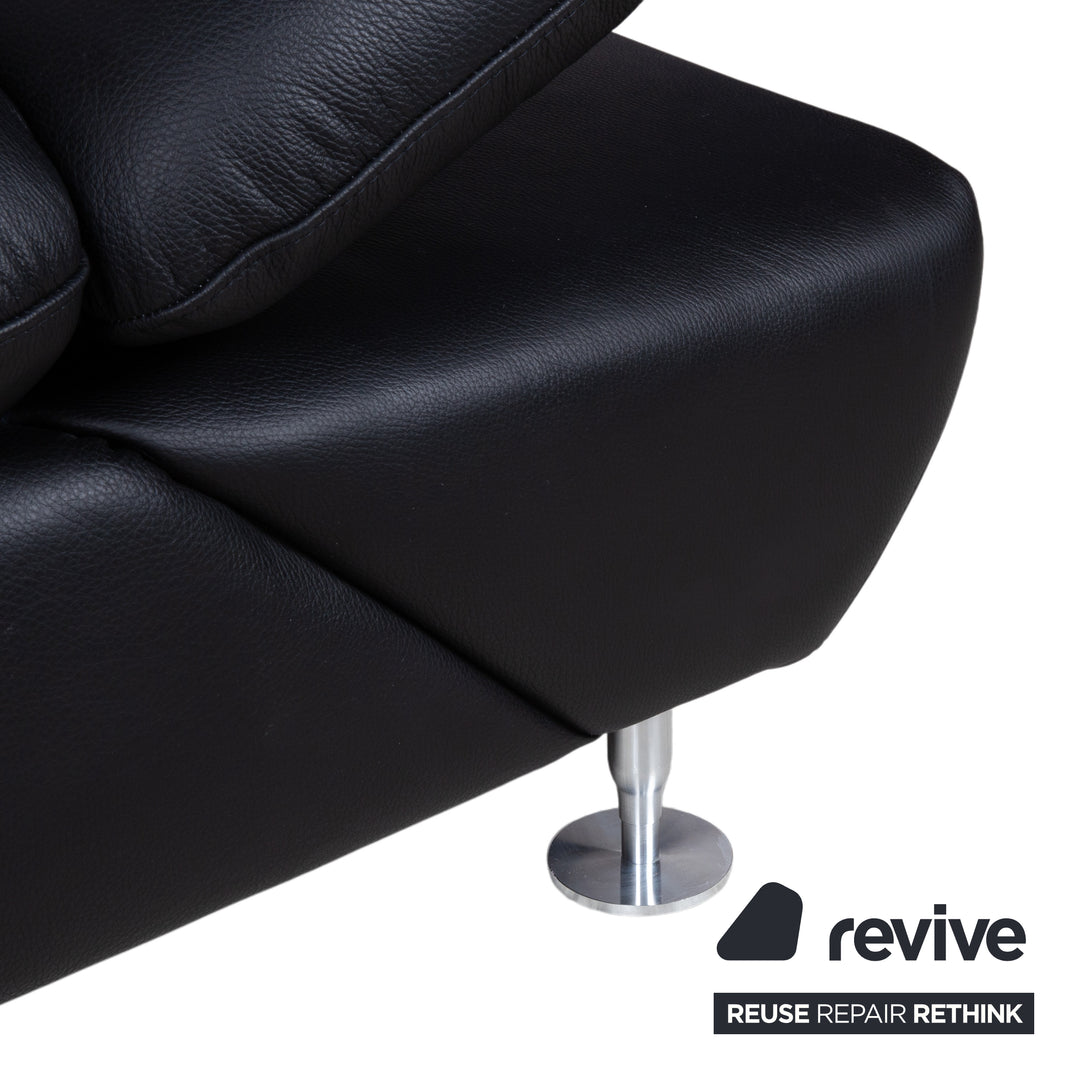 Willi Schillig Taoo Leder Zweisitzer Schwarz Sofa Couch manuelle Funktion