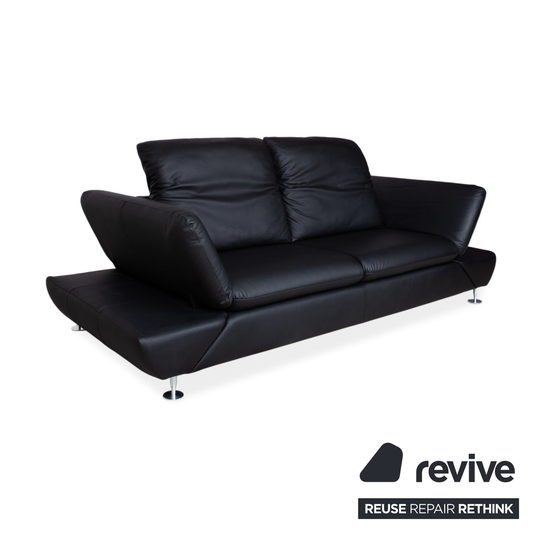 Willi Schillig Taoo Leder Zweisitzer Schwarz Sofa Couch manuelle Funktion
