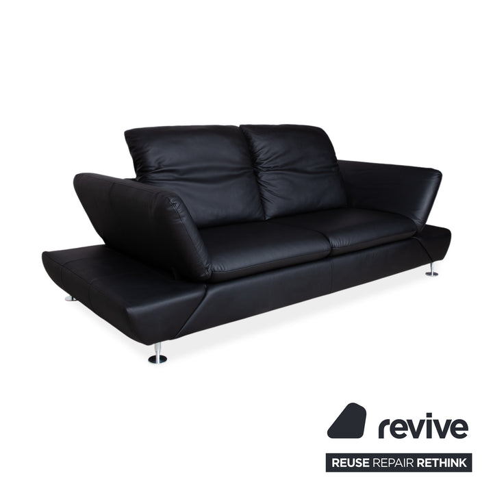 Willi Schillig Taoo Leder Zweisitzer Schwarz Sofa Couch manuelle Funktion