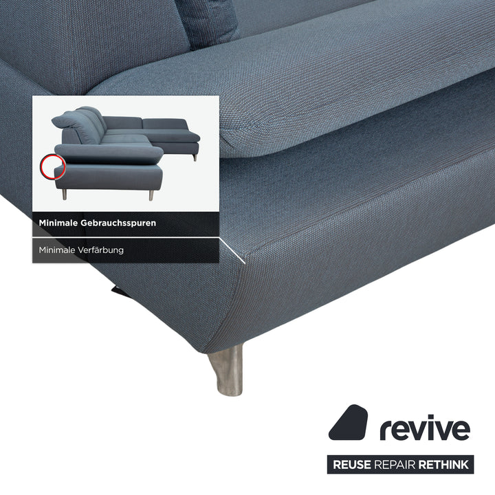 Willi Schillig Taoo Stoff Ecksofa Blau Grau manuelle Funktion Sofa Couch