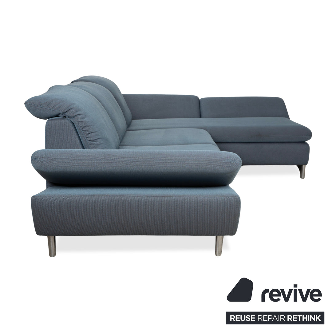 Willi Schillig Taoo Stoff Ecksofa Blau Grau manuelle Funktion Sofa Couch