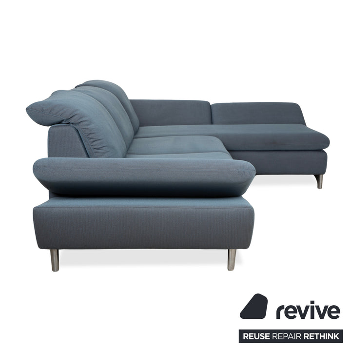 Willi Schillig Taoo Stoff Ecksofa Blau Grau manuelle Funktion Sofa Couch