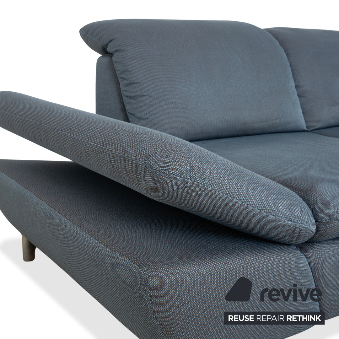 Willi Schillig Taoo Stoff Ecksofa Blau Grau manuelle Funktion Sofa Couch