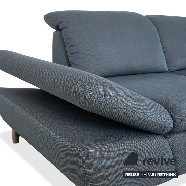 Willi Schillig Taoo Stoff Ecksofa Blau Grau manuelle Funktion Sofa Couch