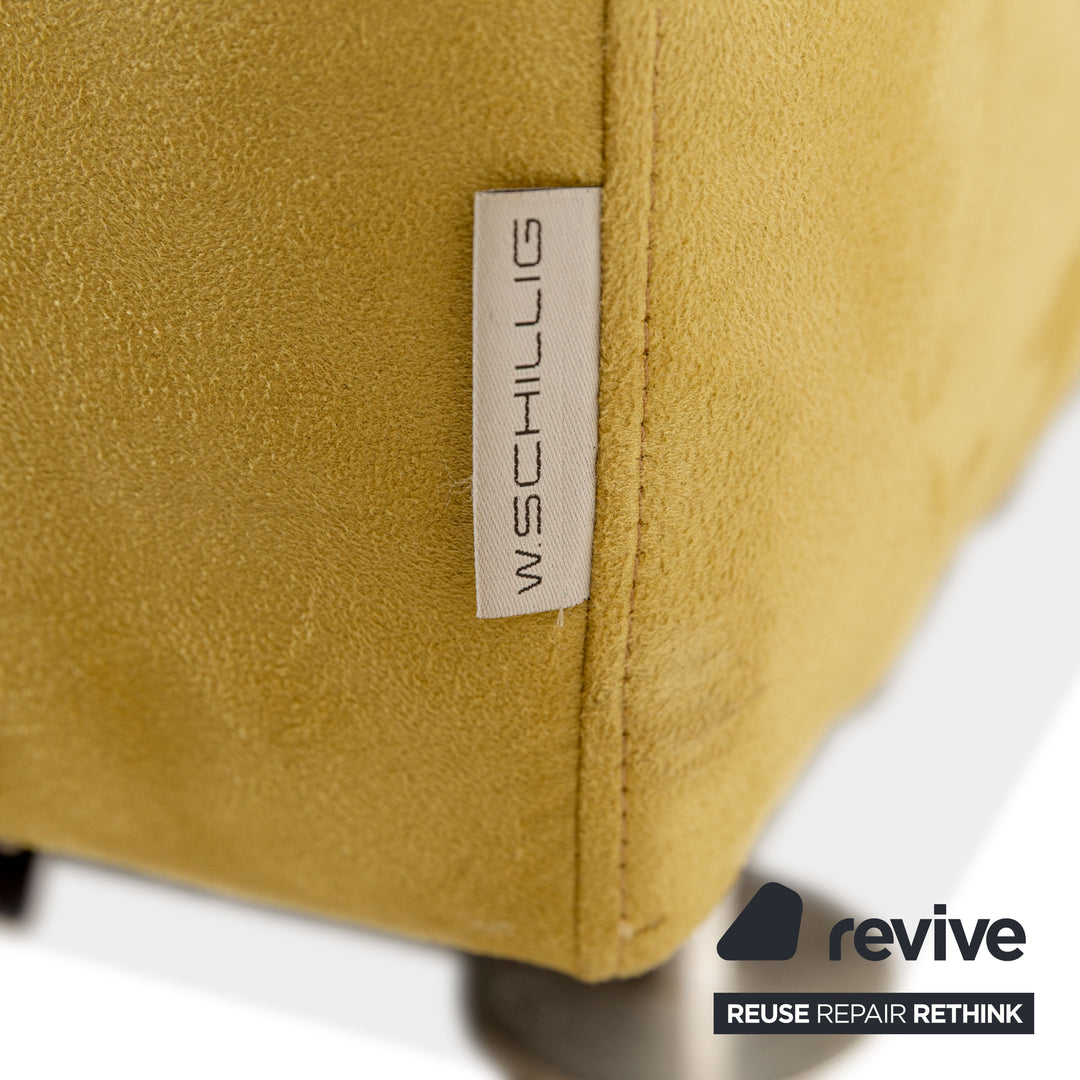 Canapé d'angle en tissu Willi Schillig Taoo jaune-vert à fonction manuelle