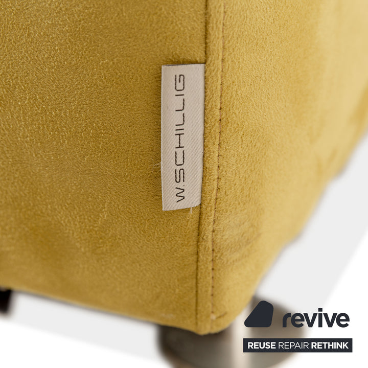 Canapé d'angle en tissu Willi Schillig Taoo jaune-vert à fonction manuelle