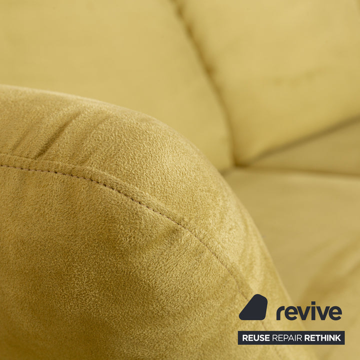 Canapé d'angle en tissu Willi Schillig Taoo jaune-vert à fonction manuelle