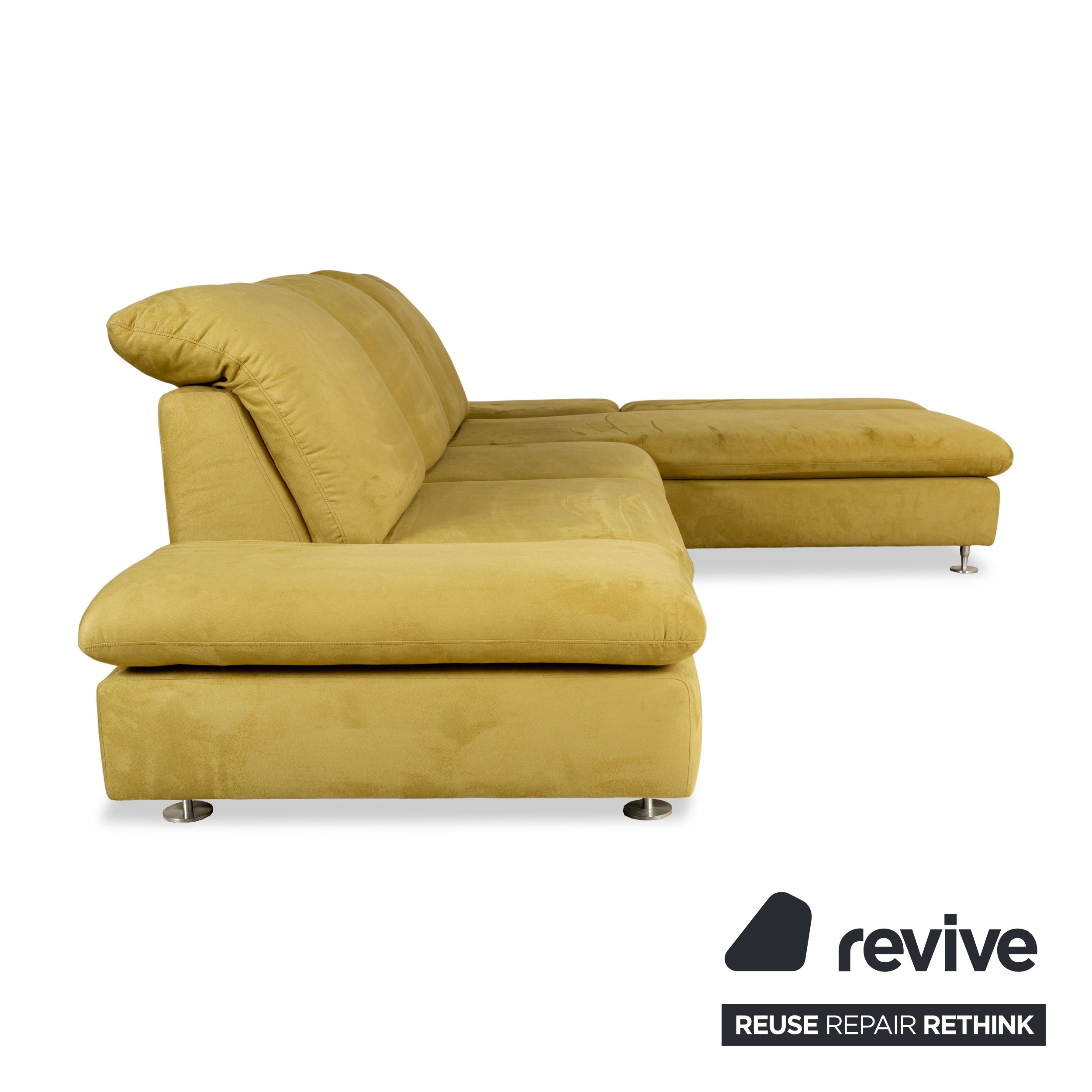 Willi Schillig Taoo Stoff Ecksofa Gelbgrün manuelle Funktion Sofa Couch