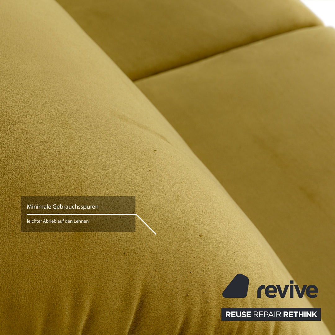 Canapé d'angle en tissu Willi Schillig Taoo jaune-vert à fonction manuelle