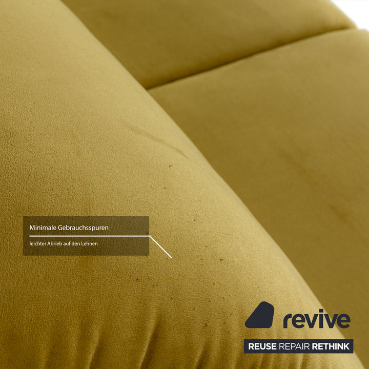 Canapé d'angle en tissu Willi Schillig Taoo jaune-vert à fonction manuelle