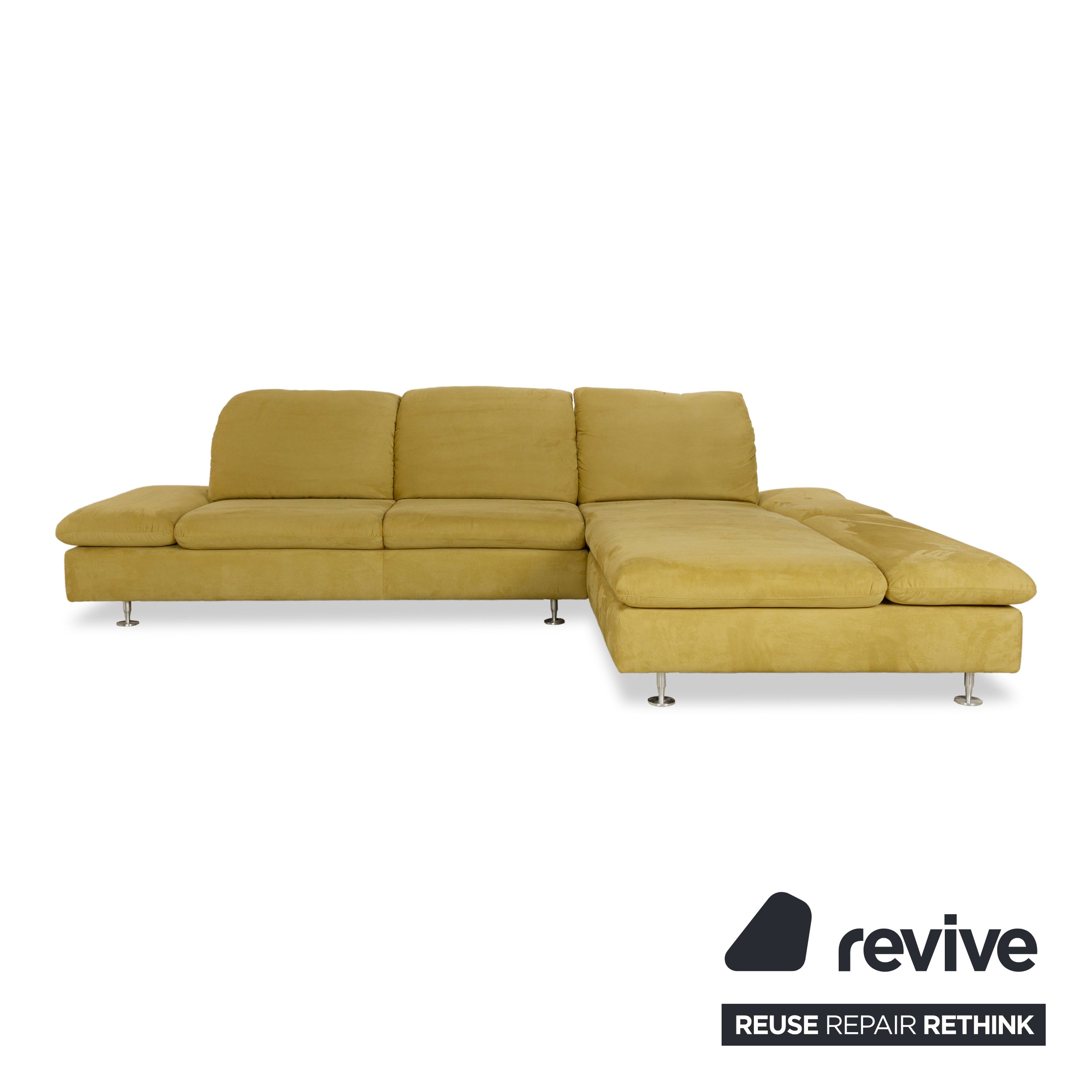 Willi Schillig Taoo Stoff Ecksofa Gelbgrün manuelle Funktion Sofa Couch