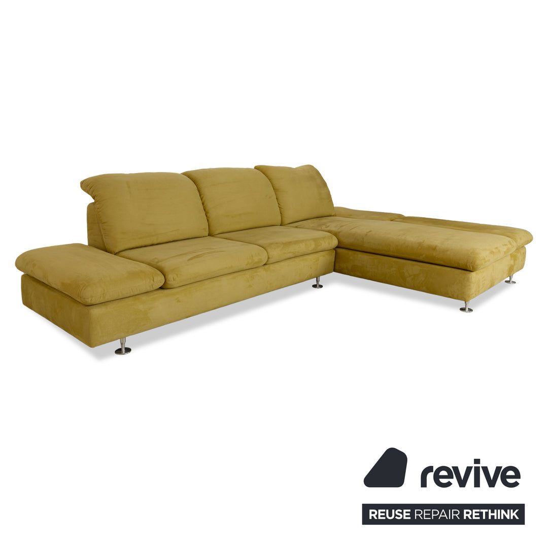Willi Schillig Taoo Stoff Ecksofa Gelbgrün manuelle Funktion Sofa Couch