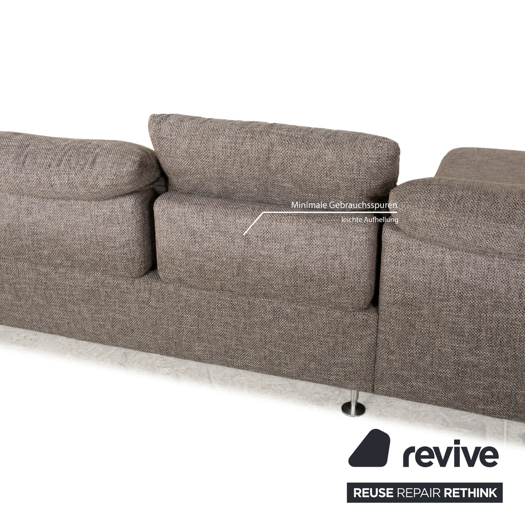 Willi Schillig Taoo fabric corner sofa grey chaise longue left manual function sofa couch