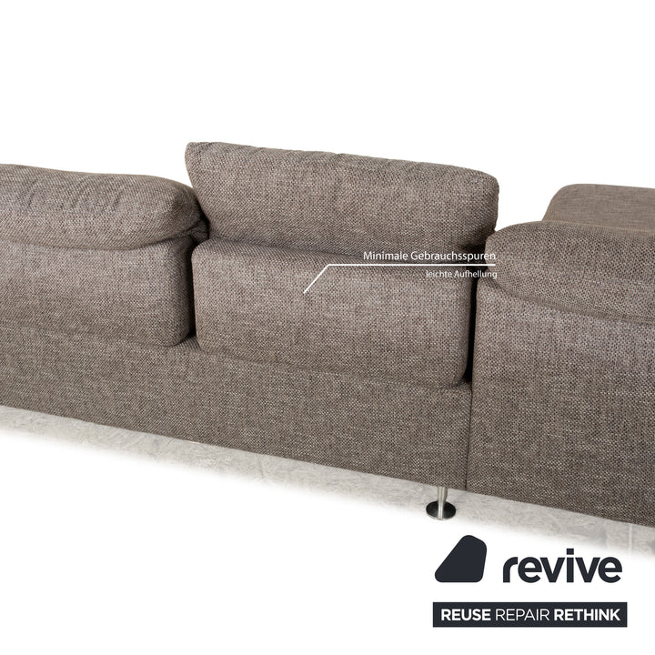 Willi Schillig Taoo fabric corner sofa grey chaise longue left manual function sofa couch