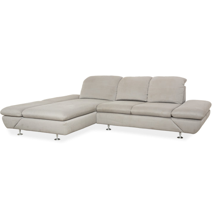 Canapé d'angle en tissu gris Willi Schillig Taoo, fonction manuelle