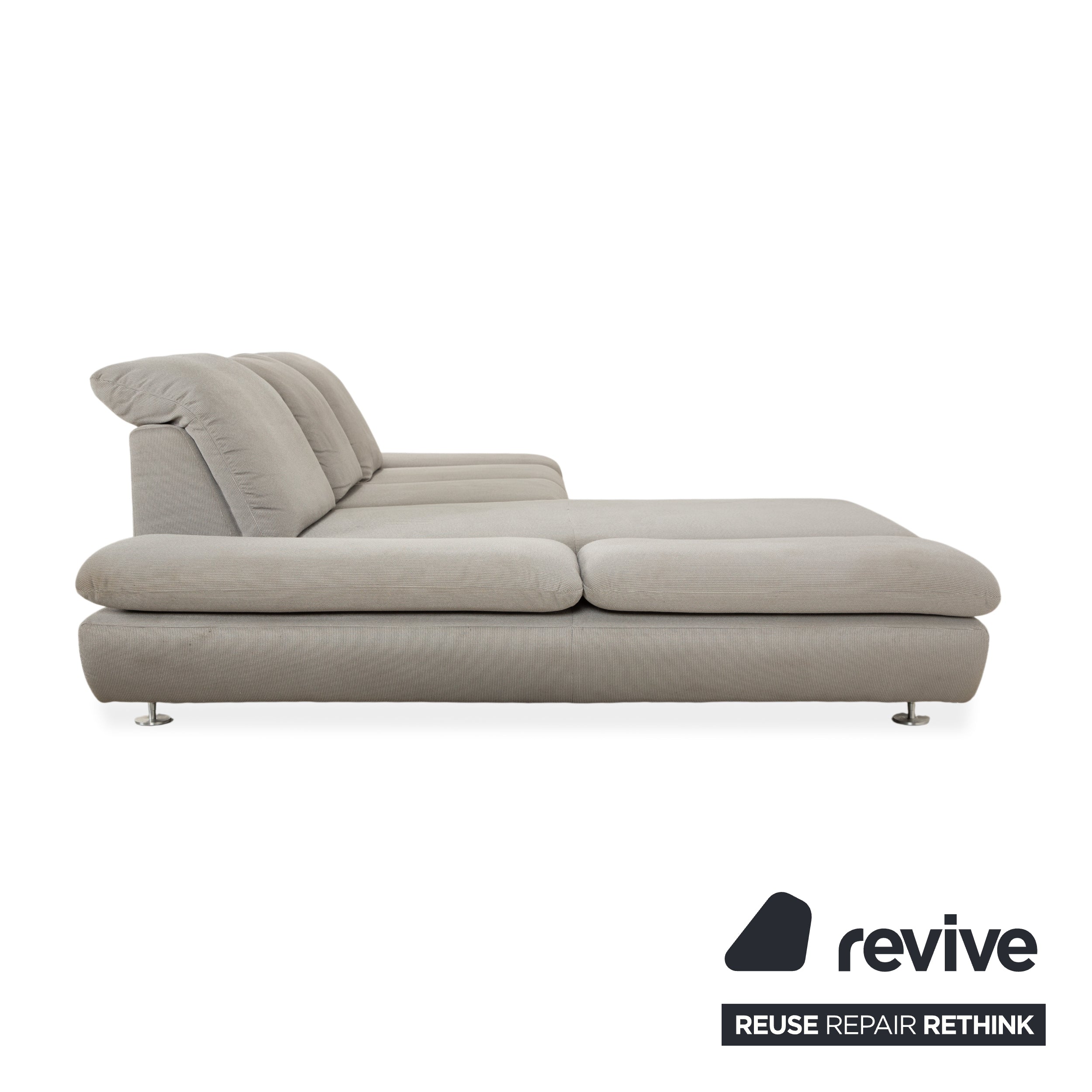 Canapé d'angle en tissu gris Willi Schillig Taoo, fonction manuelle