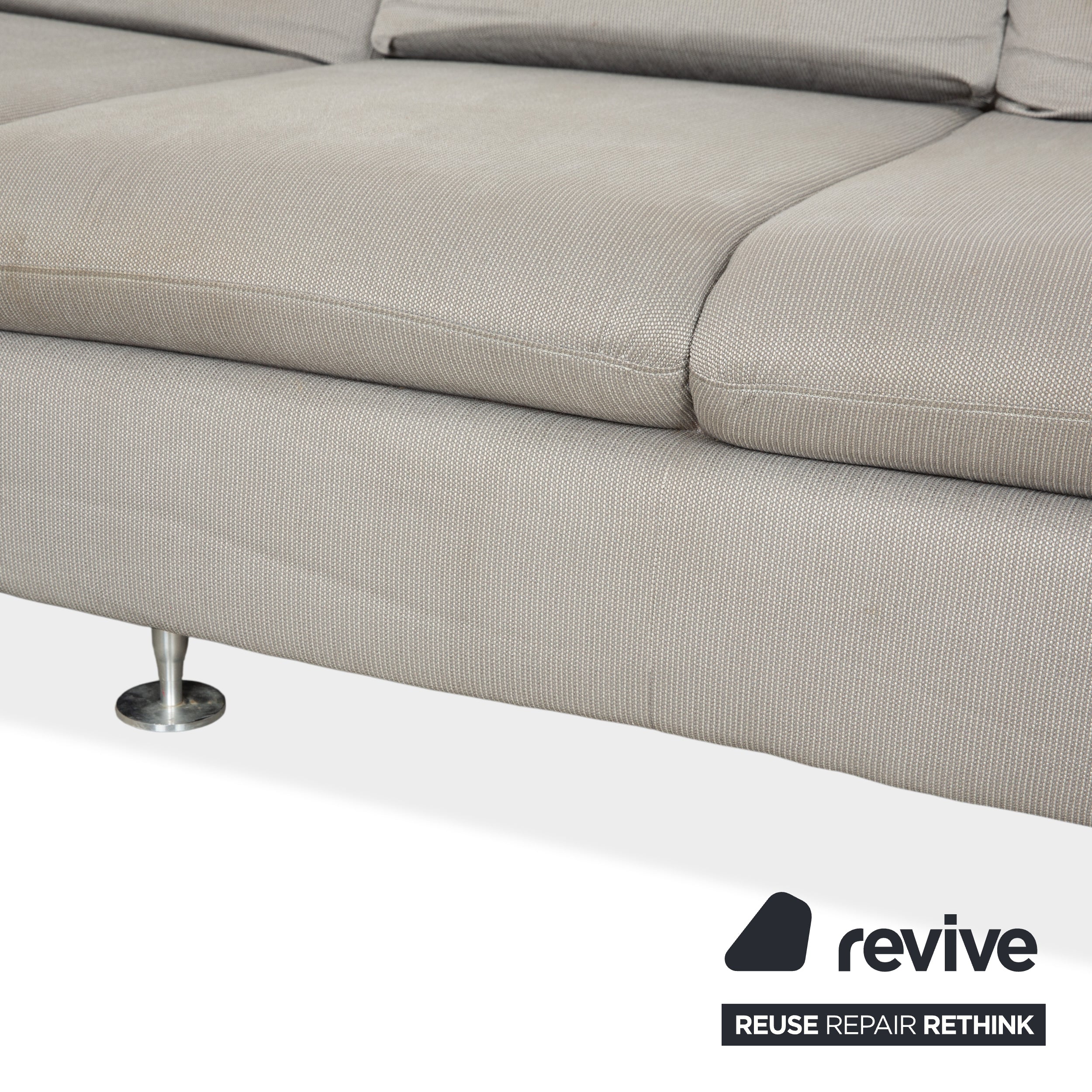 Canapé d'angle en tissu gris Willi Schillig Taoo, fonction manuelle