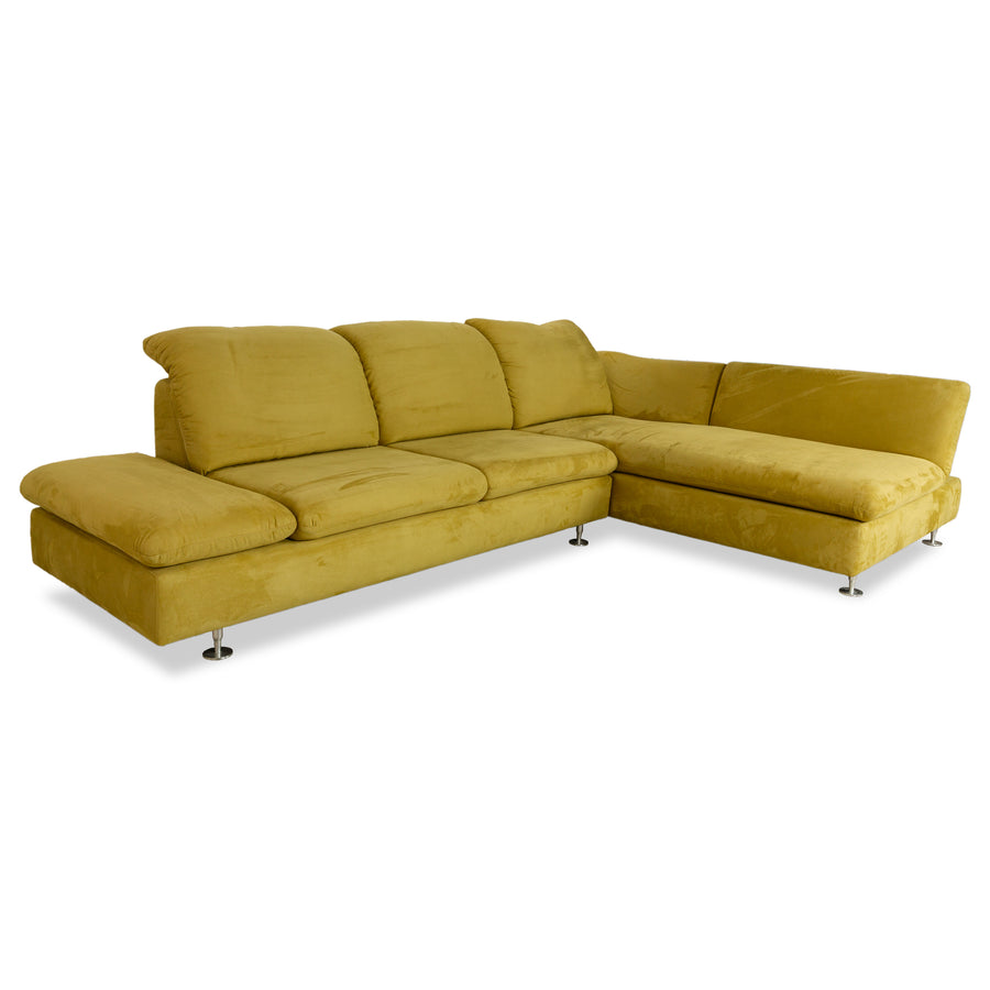 Willi Schillig Taoo Stoff Ecksofa Gelbgrün manuelle Funktion Sofa Couch