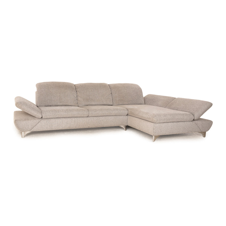 Willi Schillig Taoo fabric corner sofa light grey chaise longue right manual function